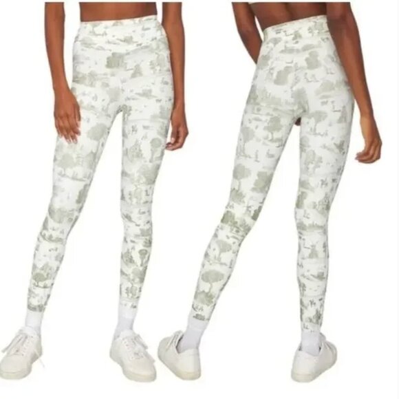 WeWoreWhat Women Green V-Shape Vintage Toile Leggings Size S - Picture 1 of 7